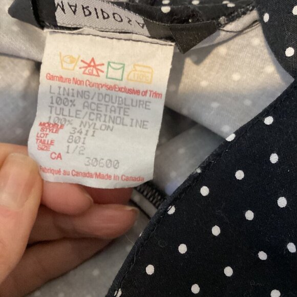 Mariposa Pin-Up Retro Halter Dress Polka Dot Tulle Slip 1/2 Black & White #291A - Picture 10 of 10